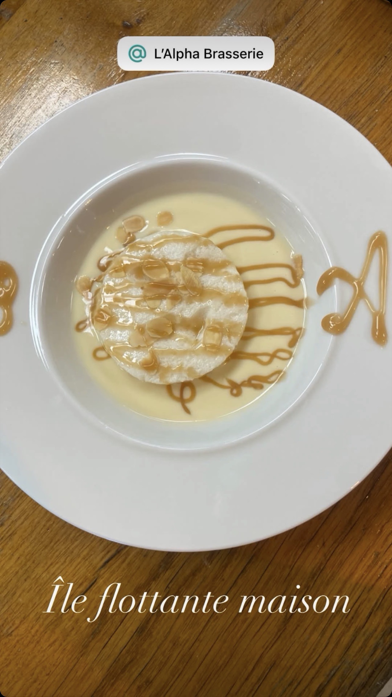 Dessert préparé par L’Alpha Brasserie